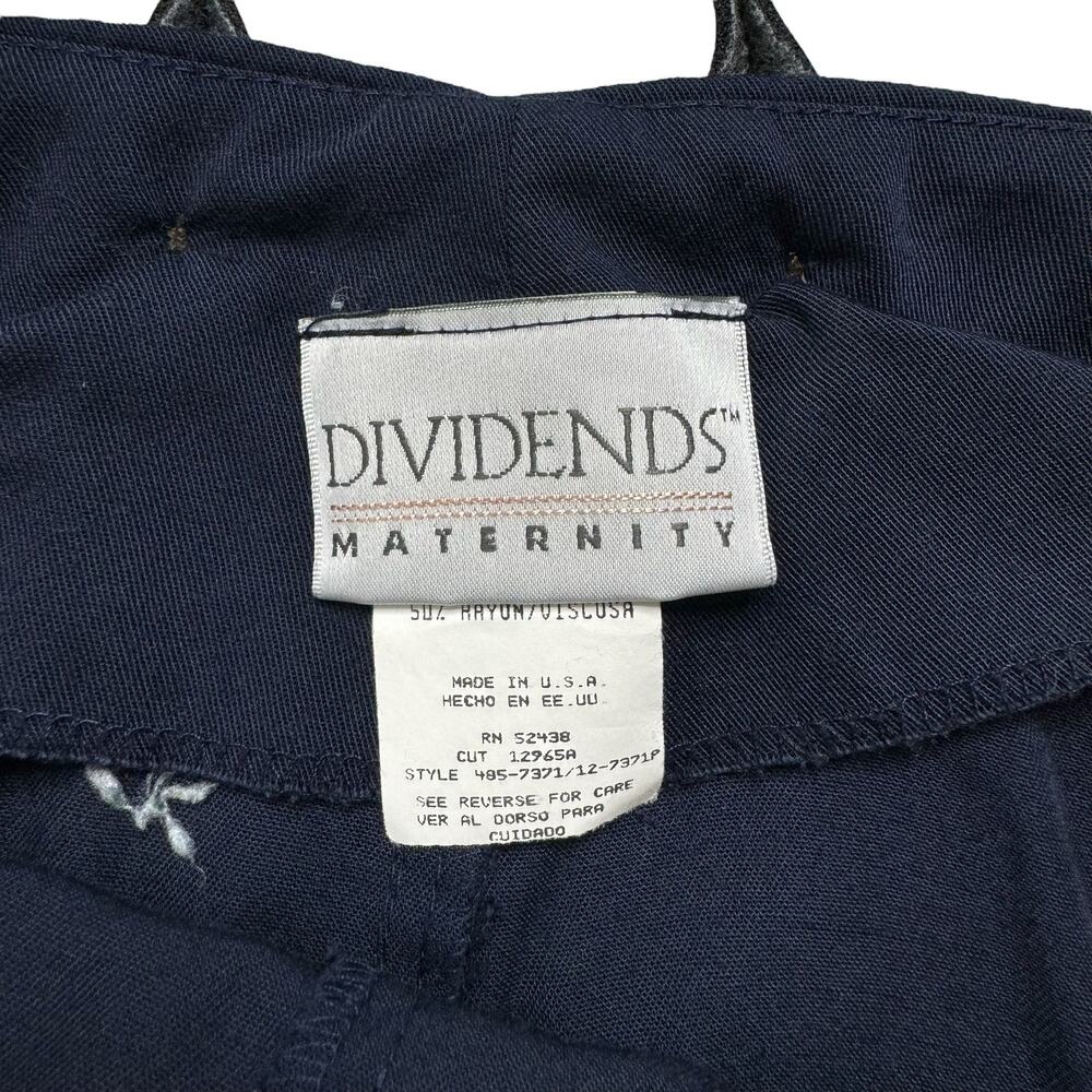 Vintage Navy Blue Maternity Overalls Dress Size 10 80s 90s Made in USA Jumper - Picture 6 of 11